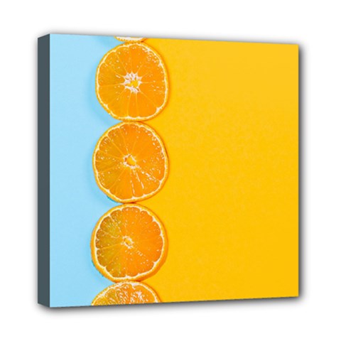 Orange, Slices, Fruit, Citrus Mini Canvas 8  X 8  (stretched) by kyorashop23