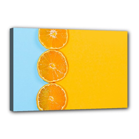 Orange, Slices, Fruit, Citrus Canvas 18  X 12  (stretched) by kyorashop23