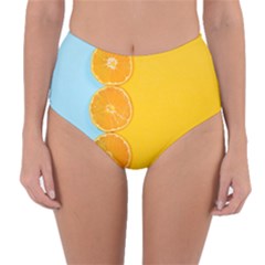 Orange, Slices, Fruit, Citrus Reversible High-waist Bikini Bottoms by kyorashop23