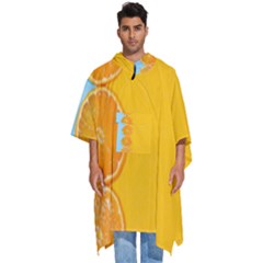 Orange, Slices, Fruit, Citrus Men s Hooded Rain Ponchos by kyorashop23