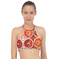 Orange, Fruit, Citrus Halter Bikini Top by kyorashop23