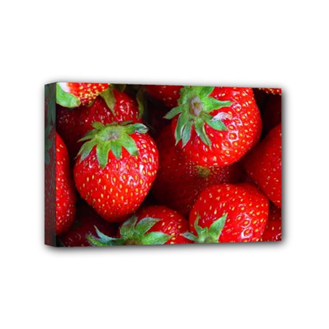 Strawberry, Berries, Fresh, Red Mini Canvas 6  X 4  (stretched) by kyorashop23