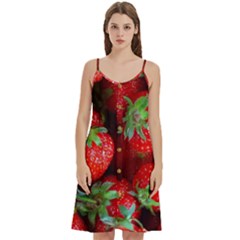 Strawberry, Berries, Fresh, Red Women s Spaghetti Strap Pullover Cami Dress by kyorashop23