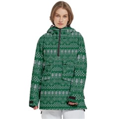 Christmas Knit Digital Women s Pullover Zip Ski And Snowboard Waterproof Breathable Jacket by Mariart