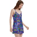 Grateful Dead Dancing Bears Pattern V-Neck Satin Loungewear Set View3