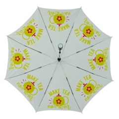 Make Tea Not War  Automatic Folding Umbrella With Case (medium) by ConteMonfrey