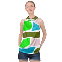 Geometric Bricks    High Neck Satin Top by ConteMonfrey