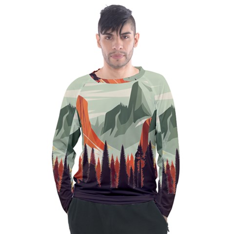 Mountains Men s Long Sleeve Raglan T-shirt by Salmanaz77