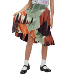 Mountains Kids  Ruffle Flared Wrap Midi Skirt by Salmanaz77