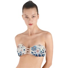 Flowers Bloom Blossom Flora Modern Twist Bandeau Bikini Top by Salmanaz77