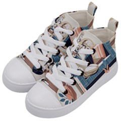 Sculpture Statue Angel Artwork Kids  Mid-top Canvas Sneakers by Salmanaz77