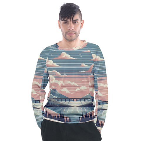 Artwork Painting Sculpture Nature Men s Long Sleeve Raglan T-shirt by Salmanaz77