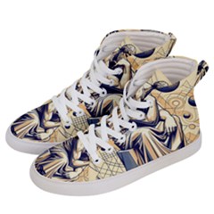 Thinker Sculpture Design Geometric Women s Hi-top Skate Sneakers by Salmanaz77