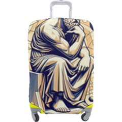 Thinker Sculpture Design Geometric Luggage Cover (large) by Salmanaz77