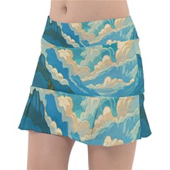 Mountains Rural Countryside Sky Classic Tennis Skirt by Salmanaz77