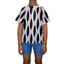 Black Minimalist Leaves Kids  Short Sleeve Swimwear View1