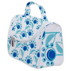 Blue Daisy Minimalist Leaves   Satchel Handbag by ConteMonfrey