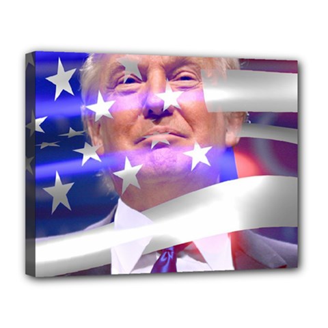 Donald Trump Flag Canvas 14  X 11  (stretched) by vintagetrump