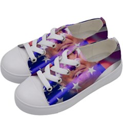 Donald Trump Flag Kids  Low Top Canvas Sneakers by vintagetrump