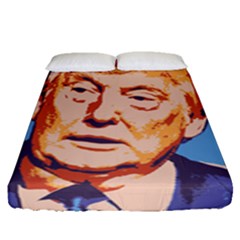 Orange Donald Trump Fitted Sheet (queen Size) by vintagetrump