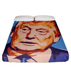 Orange Donald Trump Fitted Sheet (california King Size) by vintagetrump