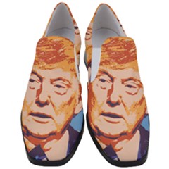 Orange Donald Trump Women Slip On Heel Loafers by vintagetrump