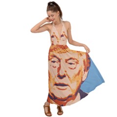 Orange Donald Trump Backless Maxi Beach Dress by vintagetrump