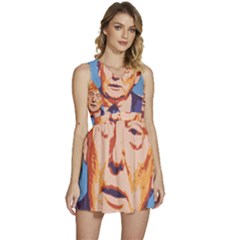 Orange Donald Trump Sleeveless High Waist Mini Dress by vintagetrump