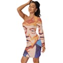 Orange Donald Trump Long Sleeve One Shoulder Mini Dress View2
