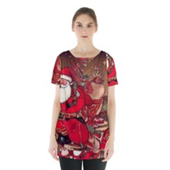 Christmas Art Skirt Hem Sports Top by myclothy