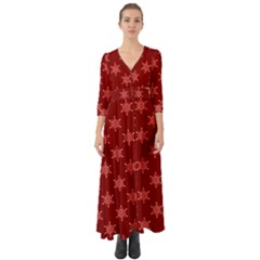 Illustrations Red Abstract Pattern Seamless Texture Button Up Boho Maxi Dress by Hannah976