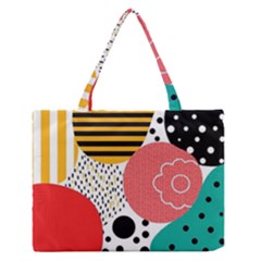 Geometric Design 07 Zipper Medium Tote Bag by myclothy