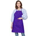 Blue Pattern Red Texture Pocket Apron View1