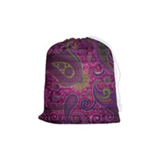 Abstract Purple Pattern Drawstring Pouch (medium) by Bedest