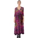 Abstract Purple Pattern Button Up Boho Maxi Dress View1