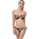 Pattern Shape Colorful Flower Leaves Twist Bandeau Bikini Set View1