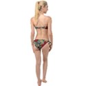 Pattern Shape Colorful Flower Leaves Twist Bandeau Bikini Set View2