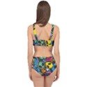 Funky Alien Pattern Abstract Colourful Drawing Cage Up Bikini Set View2