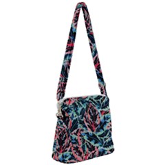 Leaves Pattern Patterns Colorful Zipper Messenger Bag by Posterlux