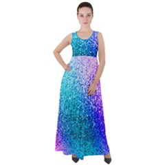 Rainbow Colors Colorful Pattern Empire Waist Velour Maxi Dress by Posterlux