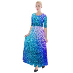 Rainbow Colors Colorful Pattern Half Sleeves Maxi Dress by Posterlux