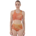 Abstract Texture Of Colorful Bright Pattern Of Transparent Leaves Of Orange And Yellow Color Racer Back Bikini Set View1