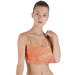 Abstract Texture Of Colorful Bright Pattern Of Transparent Leaves Of Orange And Yellow Color Layered Top Bikini Top  by Posterlux