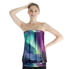 Northern Lights Aurora Night Nature Strapless Top by Posterlux