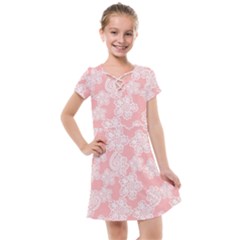 Lace White Ornamental Textile Kids  Cross Web Dress by Paksenen