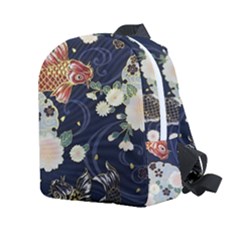 Japanese Wave Koi Illustration Pattern Kids  Age 2-4 Lightweight Preschool Backpack by Ndabl3x