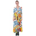 Colorful City Life Horizontal Seamless Pattern Urban City Button Up Maxi Dress View1