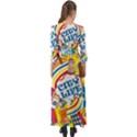 Colorful City Life Horizontal Seamless Pattern Urban City Button Up Maxi Dress View2