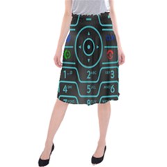 Retro Mobile Device Output Device Midi Beach Skirt by Bedest