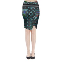 Retro Mobile Device Output Device Midi Wrap Pencil Skirt by Bedest